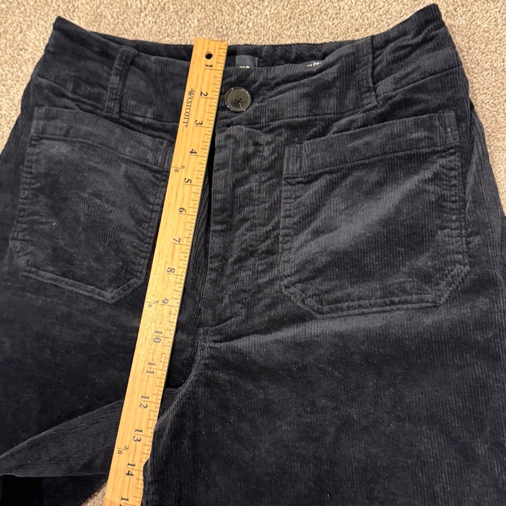Anthropologie Maeve Colette Navy Blue Corduroy Cropped Wide Leg Pants size 29 - Picture 8 of 12